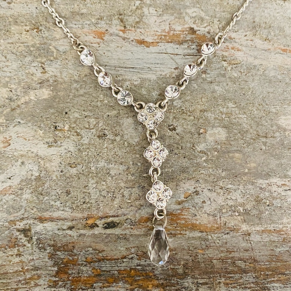 Givenchy Silver & Diamond Statement Necklace - image 1